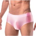 thumbnail image 1 of EOYWHK Mens Silk Brief Super Soft Cotton Underwear Mid Rise Solid Color Seamless Briefs with Pouch, 1 of 2