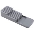 thumbnail image 1 of Kitchen Drawer Organizer Tray,Tier Knife Holder in-Drawer Knives Block Organizer Kitchen Storage, Gray, 1 of 6