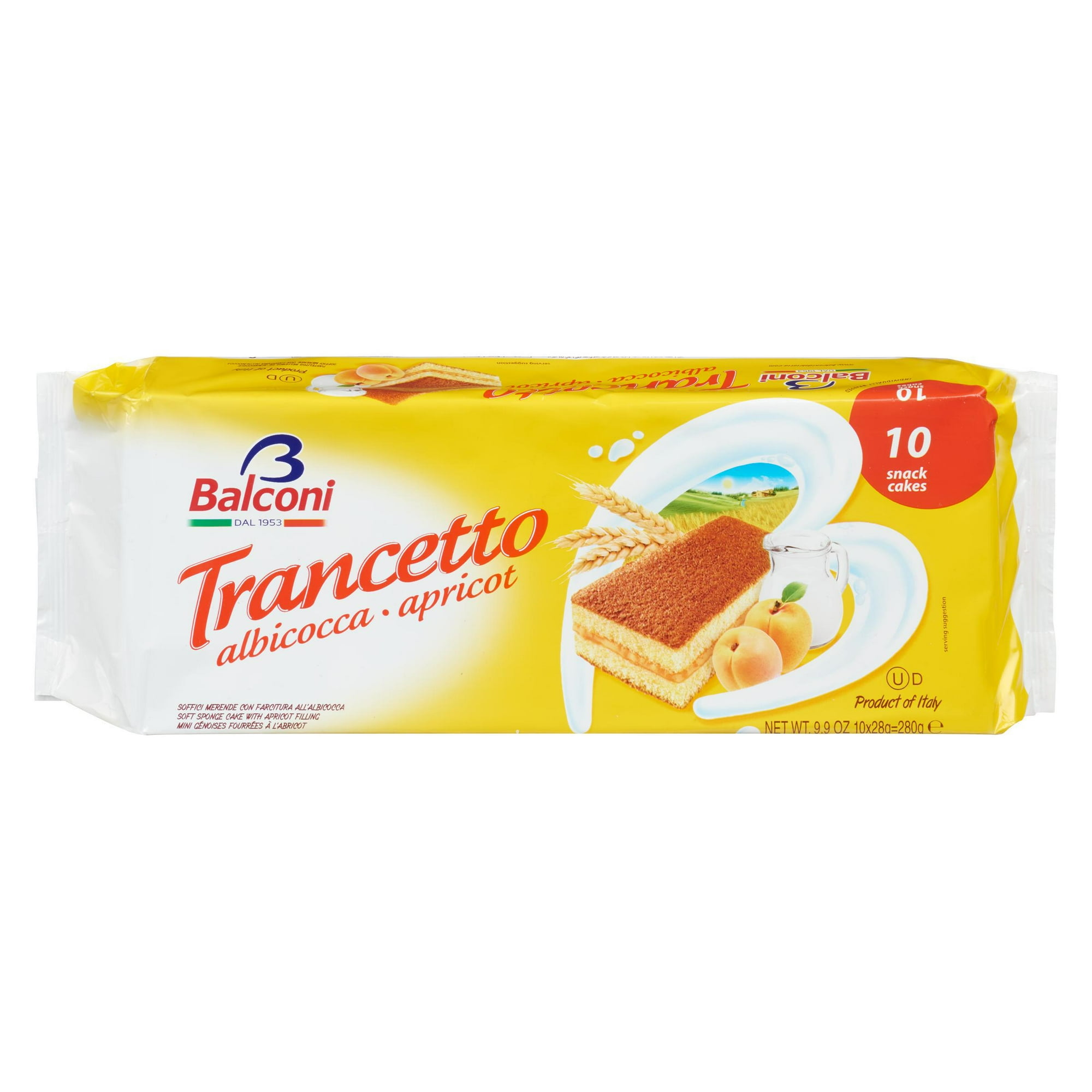 Collation gâteau éponge Trancetto de Balconi - abricot
