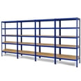 thumbnail image 1 of Gymax 4PCS 72'' Steel 5-tier Garage Shelf Metal Storage Adjustable Unit Blue, 1 of 9