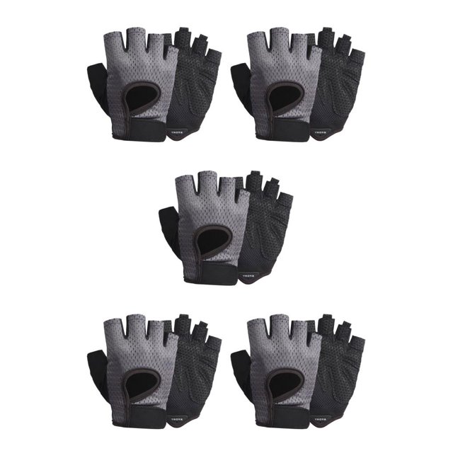 maskred 1 Pair Sports Gloves Outdoor Cycling Fishing Halffinger Summer Breathable Mitts Riding Protection Mittens Hand Protector Gray L 5Set