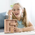 thumbnail image 4 of XZNGL Personalized Wooden Name Money Box Wooden Deposit Box Twenty Six English Letters, 4 of 6