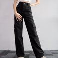 thumbnail image 2 of Chbgutlmr Pantalon Cargo pour Femmes Taille Élastique Jambe Droite Extérieur Ample Décontracté Pantalon de Randonnée Automne, 2 of 6