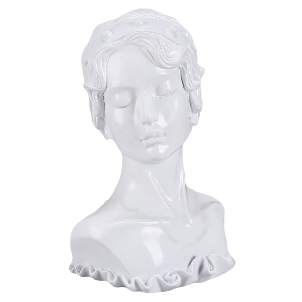 TISHITA Necklace Earring Display Bust Chain Holder Mannequin for Women Personal Use Home white