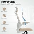 thumbnail image 4 of HOMCOM Chaise de Bureau Ergonomique, Chaise de Bureau avec Appuie-Tête Réglable, Beige, 4 of 10