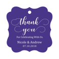 thumbnail image 1 of Darling Souvenir Custom Names Thank You For Celebrating With Us Wedding Hang Tags Personalized Party Tags-Purple Violet-50 Tags, 1 of 1