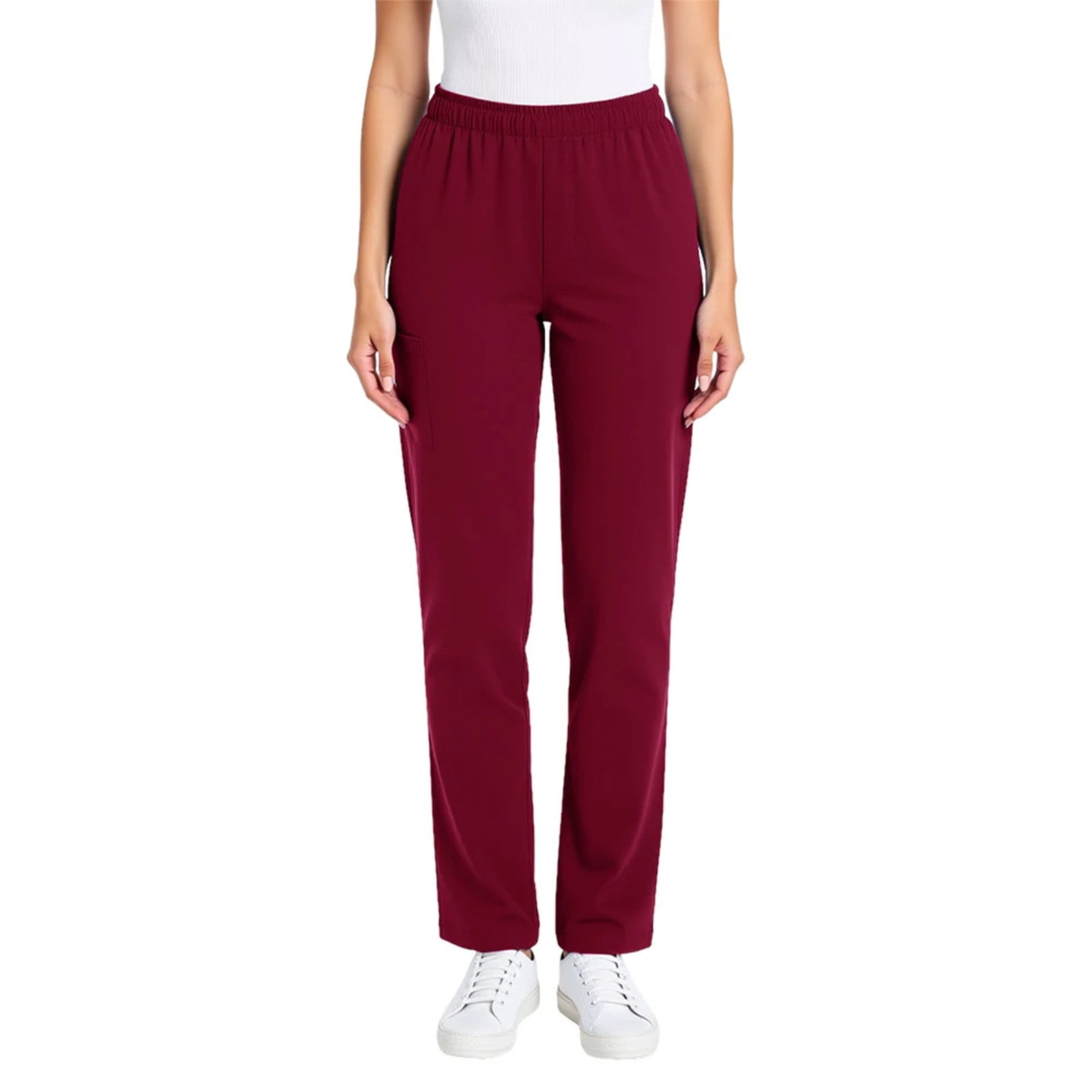 HongQid Sarraus pour Femmes Taille Mi-Haute Jambe Fuselée Pantalon Cargo Bas en Tissu Extensible Tailles Régulières/petites