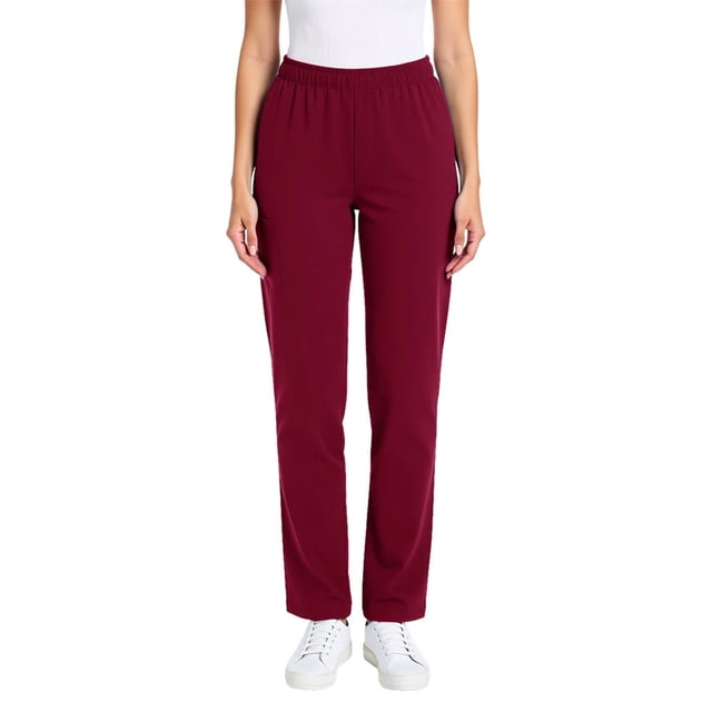 HongQid Scrubs for Women Mid Rise Tapered Leg Pant Cargo Bottom with Stretch Fabric Regular/Petite Sizes