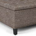 thumbnail image 5 of SIMPLIHOME Harrison Ottomane de Rangement Carrée pour Table Basse de 36 Pouces de Large avec Dessus Relevable, Tabouret Repose-Pieds Cocktail en Tissu Tweed Capitonné Brun Vison Rembourré pour le Salon, Traditionnel, 5 of 5