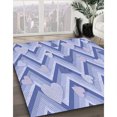 thumbnail image 3 of Ahgly Company Tapis d'Intérieur Lavables en Machine Rectangle Bleu Transitionnel Bleu Ange, 5' x 8', 3 of 7