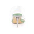 thumbnail image 2 of BLISSFUL STEP Women's Clear Slide Stiletto Heels Open Toe Slip On Sandals Green 6, 2 of 7