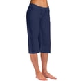 thumbnail image 1 of Timegard Plus Size Capri Pants for Women Cotton Linen Elastic Waisted Drawstring Lounge Cropped Trousers, 1 of 6