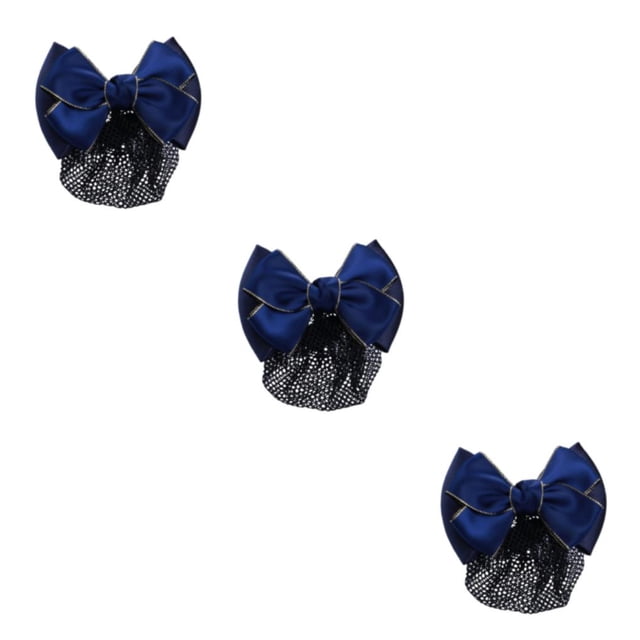 Decodeary Professional Hair Plate Mesh Pocket Practical Snood Net Elegant And Professional Gold rim - Blue 3Set