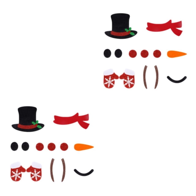 Transemion Cute Christmas Window Stickers For DIY Home Decor Christmas Theme Door Stickers Christmas snowman 2Set