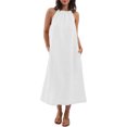 thumbnail image 1 of Kaemgyyd Robes à Col Licou pour Femmes Été Sans Manches Robe d'Été Décontractée Plage Vacances Fluide Bohème Mi-Longue avec Poches, 1 of 7