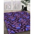thumbnail image 3 of Ahgly Tapis Rectangulaire Lavable en Machine Intérieur Transitionnel Orchidée Foncée Violet, 8 Pieds x 10 Pieds, 3 of 7