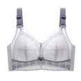 thumbnail image 1 of B91xZ Adjustable Strap Triangle Bra Plus Size Pure Comfort Seamless Bralette,Gray 34C, 1 of 5