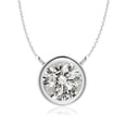 thumbnail image 1 of Angara Collier en Diamant Naturel - Collier Solitaire en Diamant Rond Serti Clos en Or Blanc 14 K pour Femmes, 1 of 10