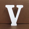 thumbnail image 1 of Agiferg Wood Wooden Letters White Alphabet Wedding Birthday Party Home Decorations V, 1 of 3