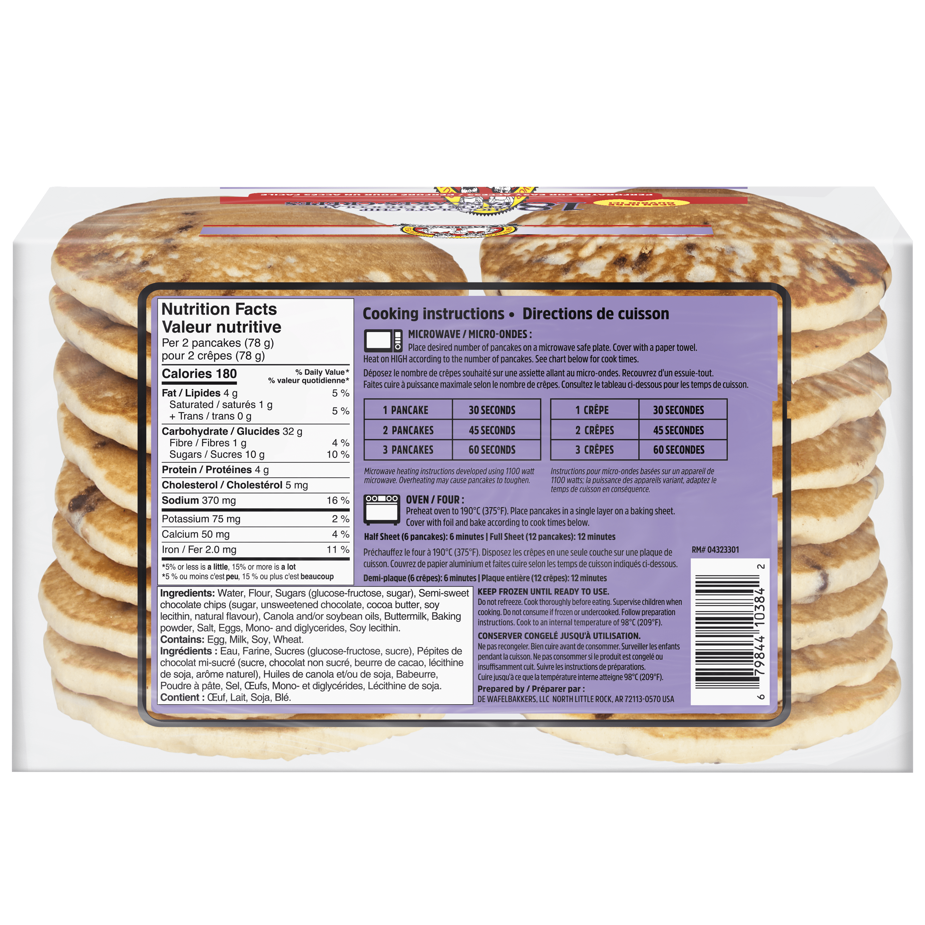 Crêpes aux brisures de chocolat De Wafelbakkers, 18 un