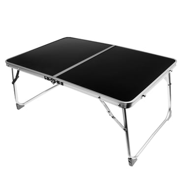 Table Pliante Portable Robuste en Aluminium pour Pique-Nique BBQ Jardin Bureau Noir