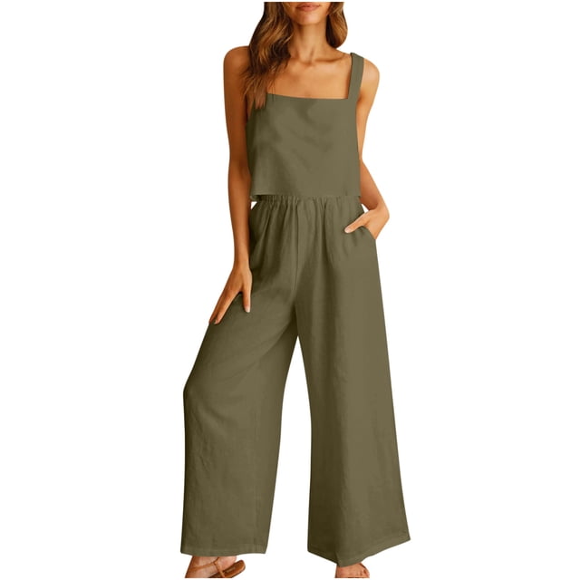 Ensemble Décontracté 2 Pcs pour Femme, Short en Lin, Haut Sans Manches, Gilet, Haut/chemise Sans Manches à Col Ras du Cou, Robe en Tulle pour Femmes 1 - Violet 3TG