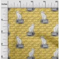 thumbnail image 2 of oneOone Viscose Chiffon Mustard Yellow Fabric Animal Cat With Text Texture Craft Projects Decor Fabric Printed By The Yard 42 Inch Wide, 2 of 4