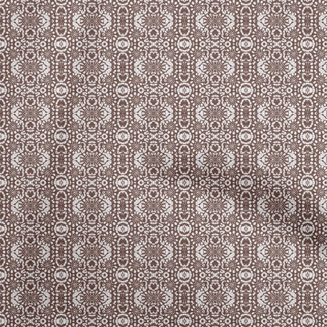 oneOone Rayon Brown Fabric Aian Batik Craft Projects Decor Fabric Printed By The Yard 56 Inch Wide