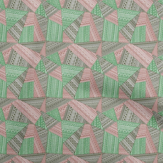 oneOone Silk Tabby Green Fabric Tribal Sewing Craft Projects Fabric Prints By Yard 42 Inch Wide