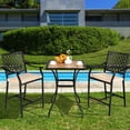 thumbnail image 2 of Costway 2PCS Patio Bar Stool Counter Height Cushioned Chair Armrest Garden Deck, 2 of 8