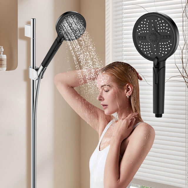 High Pressure 5 Mode Filtered Shower Head With Built In Handheld Power Wash For Hard Water Removal