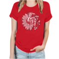 thumbnail image 2 of Meichang T-Shirts Joyeuse Saint-Valentin pour Femmes Imprimé Cœur Mignon Hauts Col Rond Manches Courtes T-Shirts de Vacances Saint-Valentin, 2 of 4