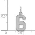 thumbnail image 2 of Pendentif Breloque en Argent Sterling 925 Numéro 6, 2 of 6