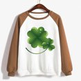 thumbnail image 4 of QIPOPIQ T-Shirts à Manches Longues à Col Rond pour Femmes T-Shirts de la Saint-Patrick T-Shirts Amples pour Dames T-Shirt Imprimé Trèfle Lucky Vert Haut T-Shirt à Col Rond T-Shirts de la Saint-Patrick Offres, 4 of 4