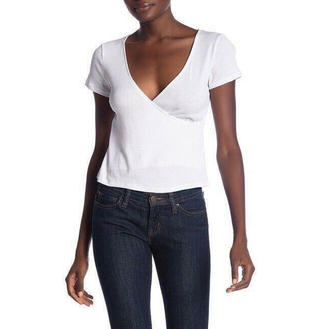 PST By Project Social T Haut à Manches Courtes Superposé pour Femme en Blanc Taille g