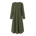 thumbnail image 1 of LSLJS Robe Maxi Ample Unie à Manches Longues pour Femme avec Poche en Mousseline, Robe Ample de Printemps Hiver pour Fille, Robe Grande Taille, 1 of 4