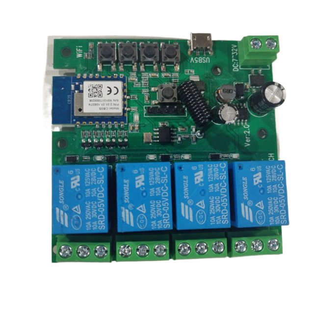 QualitChoice 4CH Wifi Smart Switch Module Tuya Smart Life APP Wireless Control f Google Switch