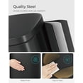 thumbnail image 4 of SONGMICS Trash Can with Lid, 8 Gallon Garbage Can, Stainless Steel Small Waste Bin with Step Pedal and Inner Bucket, Soft Close, Kitchen, Black, 4 of 8