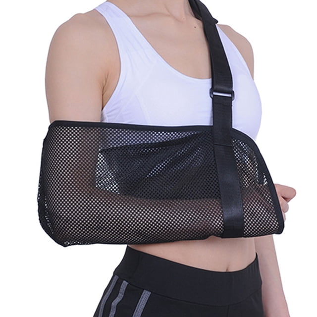 Arm Sling Abrasion Resistant Adjustable Hollow Out Mesh Breathable Wide Shoulder Strap Support Less Stress Medical Shoulder Stabilizer Postoperative Supplies