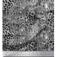 thumbnail image 2 of Soimoi Gray Poly Georgette Fabric Leopard & Snake Animal Skin Decor Fabric Printed Yard 52 Inch Wide, 2 of 3