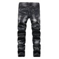 thumbnail image 1 of B91xZ Men's Straight Taper Jean Ripped Stretch Distressed Destroyed Straight Leg Denim Pants,Black 38, 1 of 5