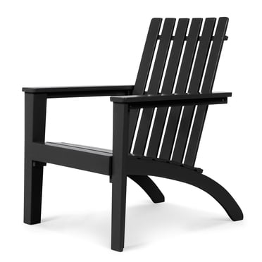 Patiojoy Chaise Adirondack en Bois avec Conception Ergonomique Fauteuil de Salon d'Extérieur Chaise en Bois d'Acacia pour Cour et Patio Noir