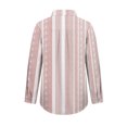thumbnail image 4 of Cameland Blouses Mode pour Femmes Col en V Rayé Manches Retroussables avec Poche Chemise Ample, 4 of 6