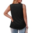 thumbnail image 4 of ShomPort Débardeurs à Encolure Carrée Plissée pour Femmes Grande Taille Été Sans Manches Décontractés Amples Fluides, 4 of 7