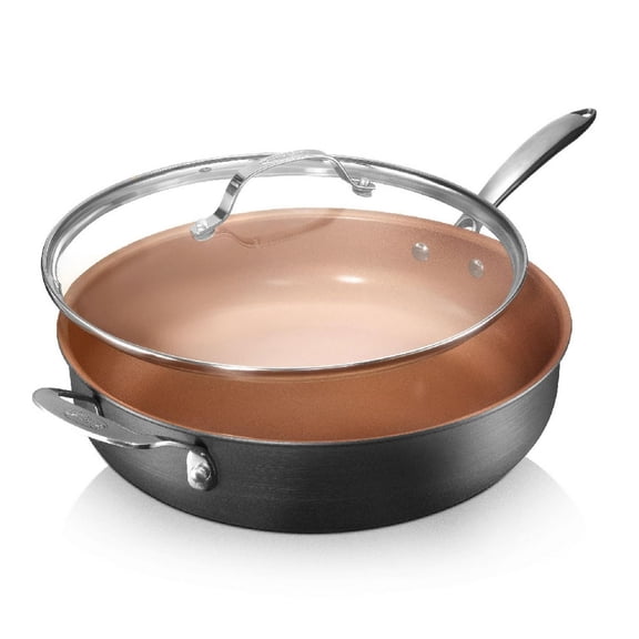 Gotham Steel Grande sauteuse antiadhésive de 5,5 qt avec couvercle