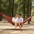 thumbnail image 4 of MTBLYS Hammock for Outdoor Camping Canvas Solo Swing 74.8X31.5 Inch Heavy Duty Reinforced Rope Portable Travel Kit for Backyard Balcony, 4 of 6