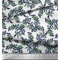 thumbnail image 3 of Soimoi Poly Georgette Fabric Leaves & Floral Block Print Sewing Fabric Yard 52 Inch Wide, 3 of 3