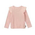 thumbnail image 1 of Besolor Toddler Baby Girls Cotton Long Sleeve T-Shirt Kids Ruffle Crewneck Solid Color Basic Layering Tee Tops, 1 of 2