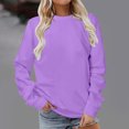 thumbnail image 1 of AherBiu Chandails à Col Rond Surdimensionnés pour Femmes à Manches Longues en Molleton Automne Hiver Décontractés Amples Mode Entraînement Gym Chandail, 1 of 4