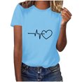 thumbnail image 1 of Diufon Hauts de la Saint-Valentin pour Femmes Tunique Décontractée à Manches Courtes Col Rond Chemisier Imprimé Graphique Mignon Tendance, 1 of 6
